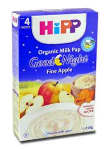 HIPP Terci organic cu lapte, Noapte Buna Griu, orez si mar (4 luni) 250 g /2963/ N1