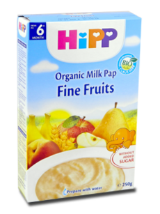 HIPP Terci organic cu lapte - Griu, gris, fructe fine (6 luni) 250 g /3141/ N1