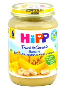 HIPP FructCereale Banane-pere cu cereale integrale (6 luni) 190 g /4830/