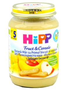 HIPP FructCereale Mar-Banana cu primul biscuit al copilului (4 luni) 190 g /4710/