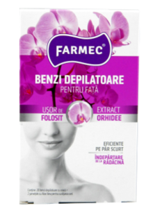 Farmec benzi depilatoare p/u fata extract de orhidee (20 benzi+2 servetele) N1