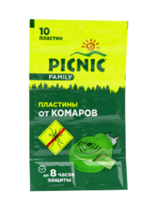 Репеллент PICNIC FAMILY пластины от комаров N10