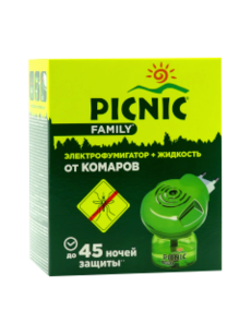 Repelent PICNIC FAMILY electro-fumigator + lichid contra tintarilor 45 nopti N1