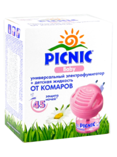 Репеллент PICNIC BABY электро-фумигатор+ жидкость от комаров 45 ночей