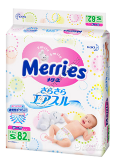 MERRIES Size S №82 4-8 kg (SJ) scutece N82