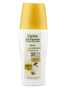 Corine de Farme Sun Manoi Lotiune Accelerare bronz+Protectie SPF30 spray N1