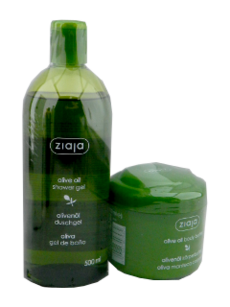 Зиажа Natural Olive гель для душа для нормальной и сухой кожи  + масло для тела  N1