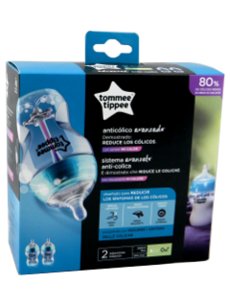 Biberon (0+) 260 ml anticolici cu senzor de temperatura si sistem de ventilatie 2 buc. N1