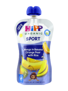 HIPPiS SPORT Mango in banana-portocala- para cu orez 120 g (1 an) /84501/ N1