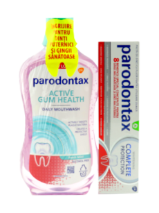 Pasta de dinti Parodontax Complete Protection Whitening + apa de gura Daily