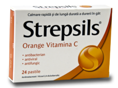 Стрепсилс оранж с витамином С N24