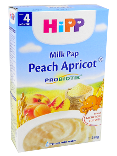 HIPP Terci organic cu lapte - Orez, porumb, piersica si caisa (4 luni) 250 g /2983/ N1