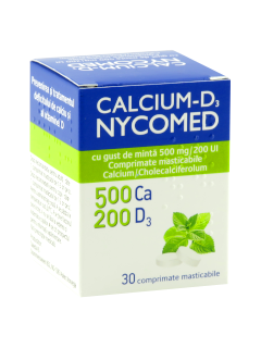 Calcium-D3 Nycomed cu gust de minta N30