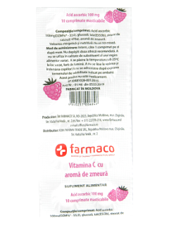 Acid ascorbic cu glucosi (vitamina C) zmeura N10