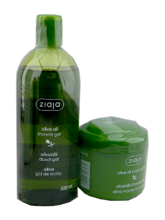 Зиажа Natural Olive гель для душа для нормальной и сухой кожи  + масло для тела  N1