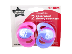 Пустышка Basics Cherry латексная (6-18 luni) 2 шт.TT0143-розовый / фиолетовый