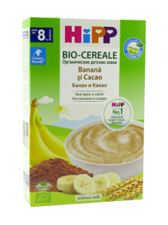 HIPP Органические детские злаки с бананом и какао  ( с 8-ми месяцев) 200 гр/2894/ N1