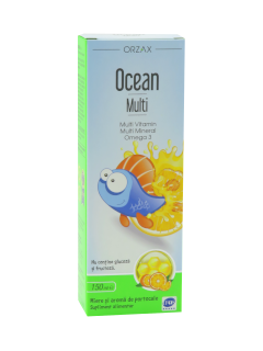 Ocean Omega 3 multivitamin cu gust de miere si portocala N1