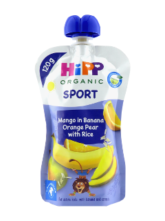 HIPPiS SPORT Mango in banana-portocala- para cu orez 120 g (1 an) /84501/ N1