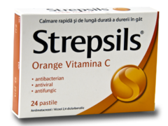 Стрепсилс оранж с витамином С N24